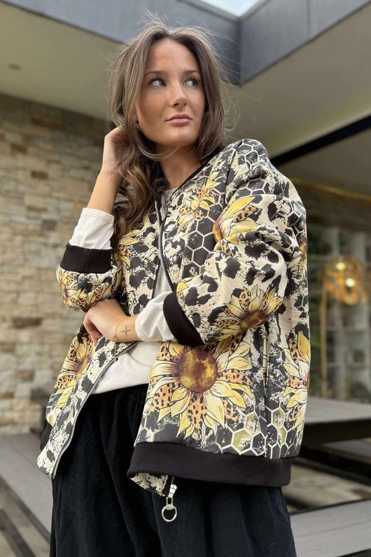 Suko Suedette Bomber Jacket Honeycomb 